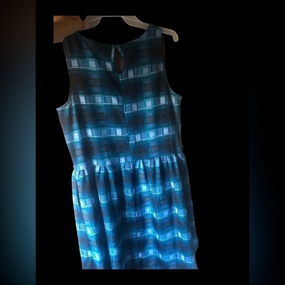 ROUTE 66 JUNIORS SMALL BLUE PLAID DRESS - Picture 4 of 5